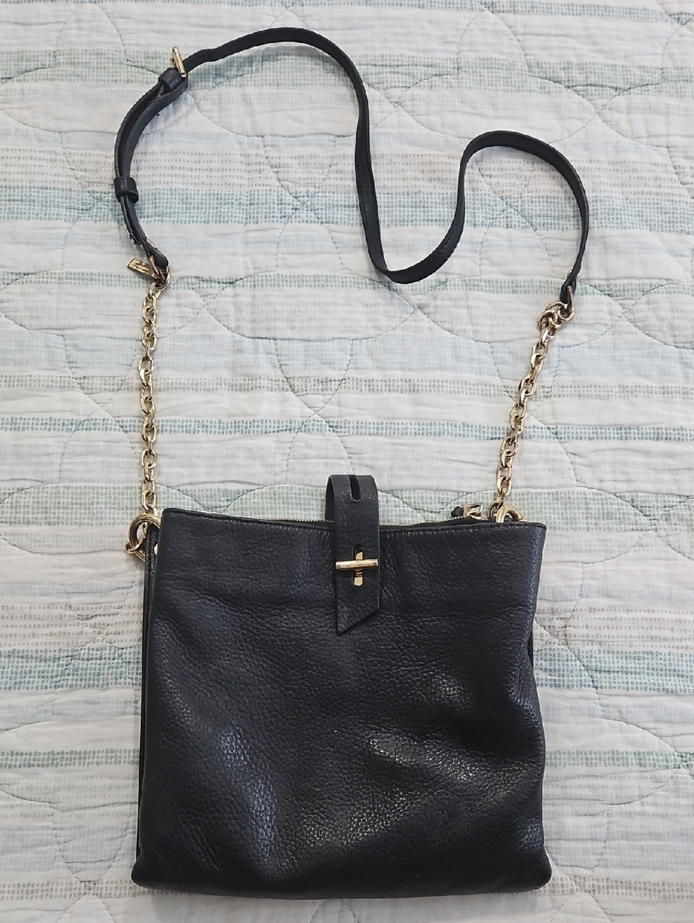 Thacker Crossbody Black Leather Purse